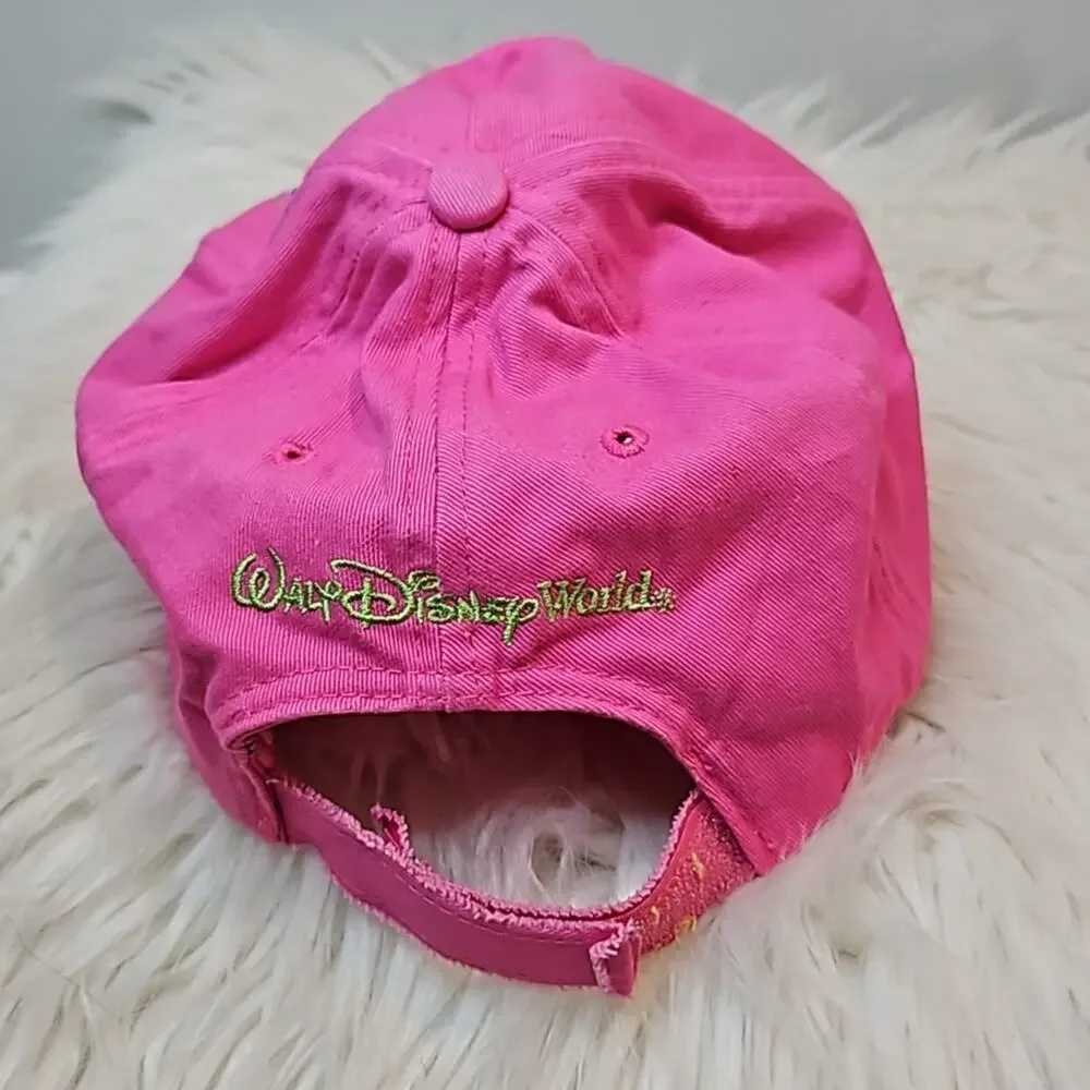 Walt Disney World Girls Hat Pink Distressed Mickey Mouse Logo - Adjustable